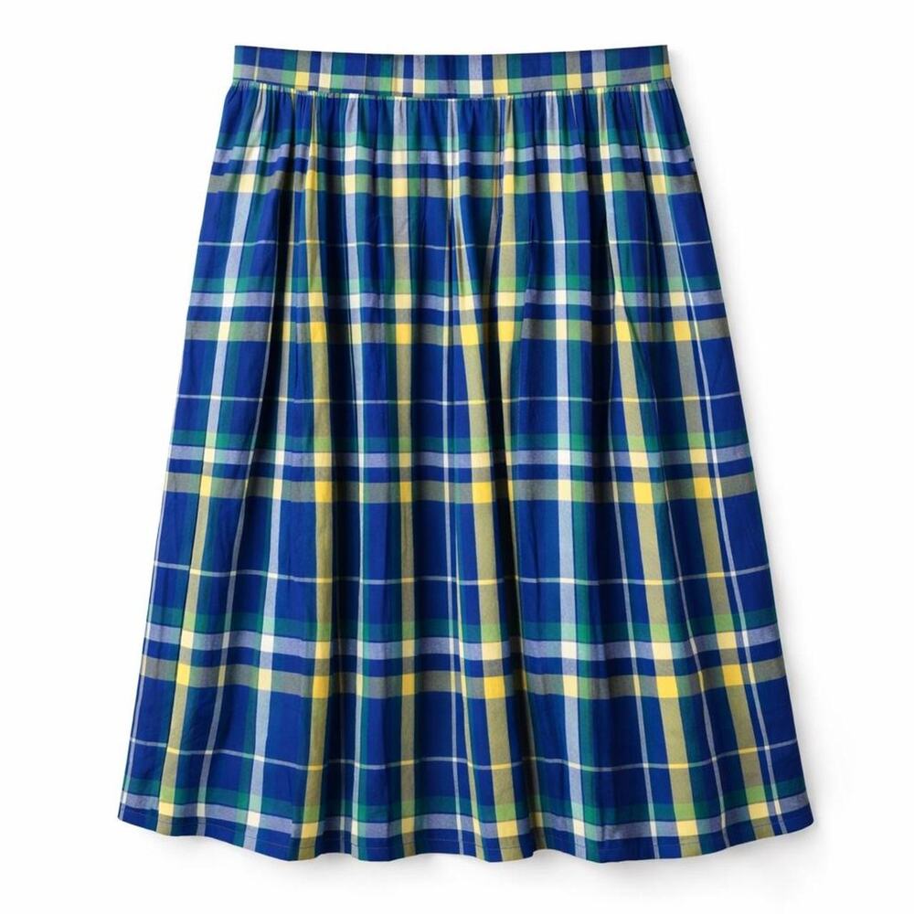 Pendleton Blue Green Yellow Plaid Midi Skirt